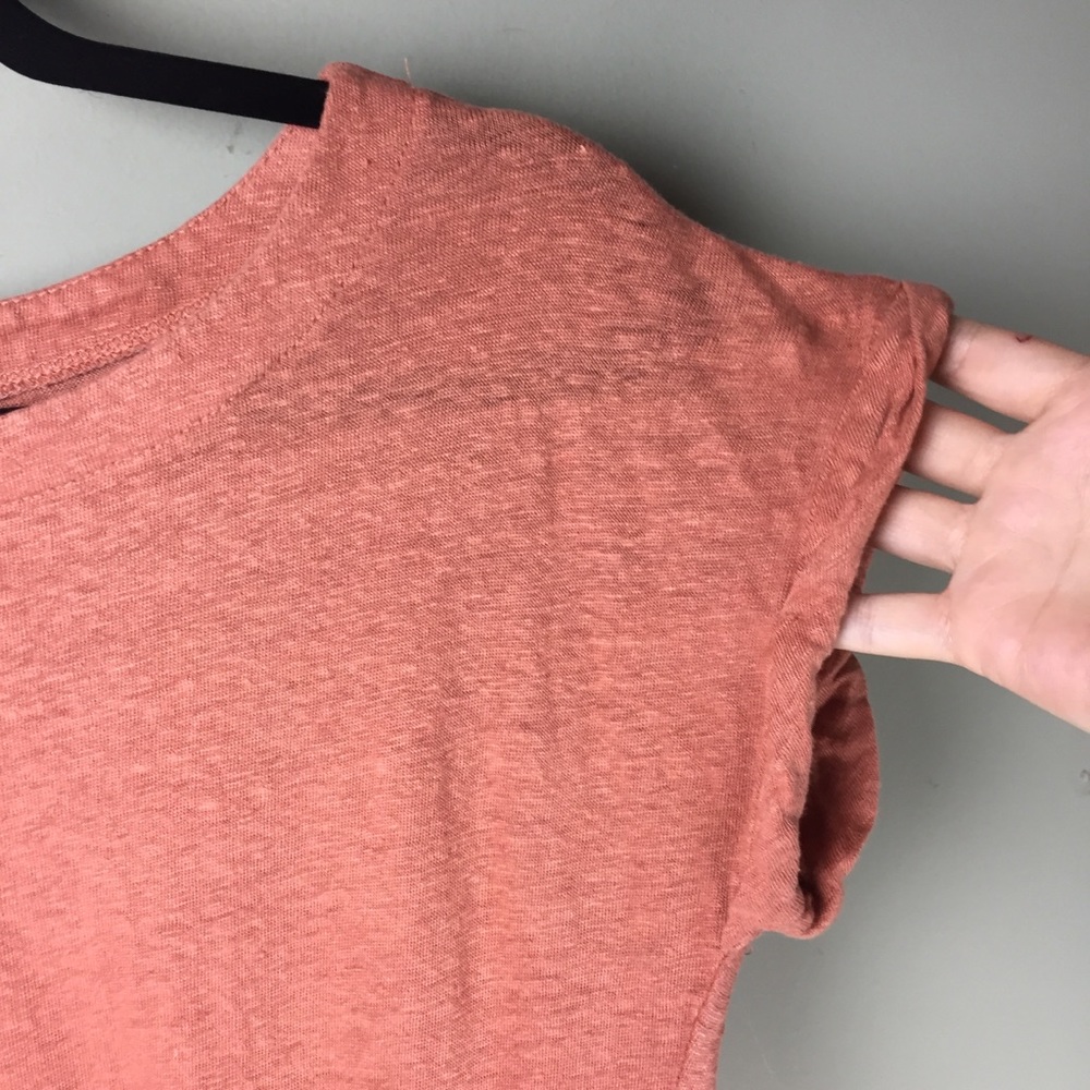 Mod Ref 100% Linen Gathered Drape Rolled Cuff Dre… - image 6